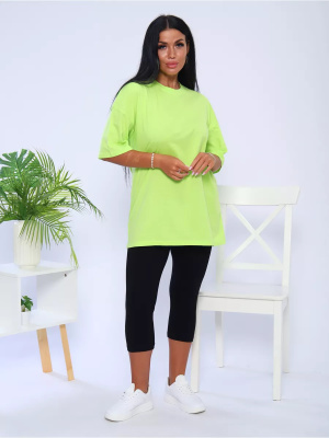 Костюм женский с бриджами КЖ009 желтый/салатовый